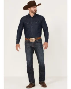 Rock & Roll Denim Men's Revolver Dark Wash Stretch Slim Straight Jeans 8 Rock & Roll Denim Men's Revolver Dark Wash Stretch Slim Straight Jeans -Sheplers Sales 2000368871 416 P3