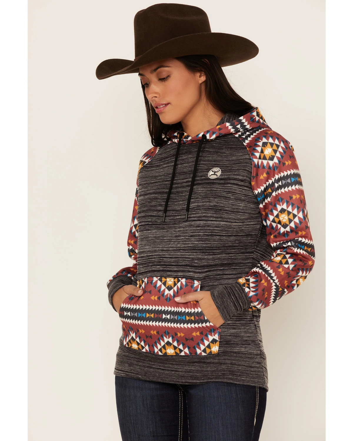 Hooey Women's Southwestern Contrast Print Summit Hoodie 4 Hooey Women's Southwestern Contrast Print Summit Hoodie - Image 2