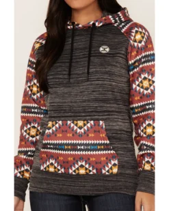 Hooey Women's Southwestern Contrast Print Summit Hoodie 8 Hooey Women's Southwestern Contrast Print Summit Hoodie -Sheplers Sales 2000369085 022 P3