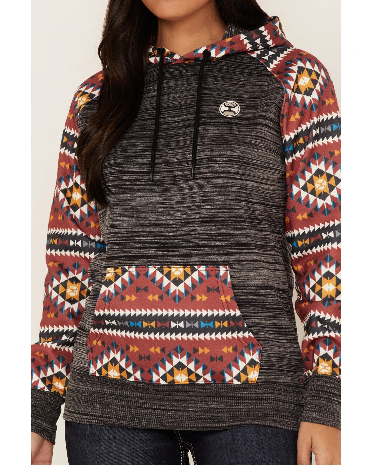Hooey Women's Southwestern Contrast Print Summit Hoodie 5 Hooey Women's Southwestern Contrast Print Summit Hoodie - Image 3