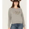 Ariat Women's R.E.A.L Varsity Logo Cropped Sweatshirt -Sheplers Sales 2000371904 070 P1