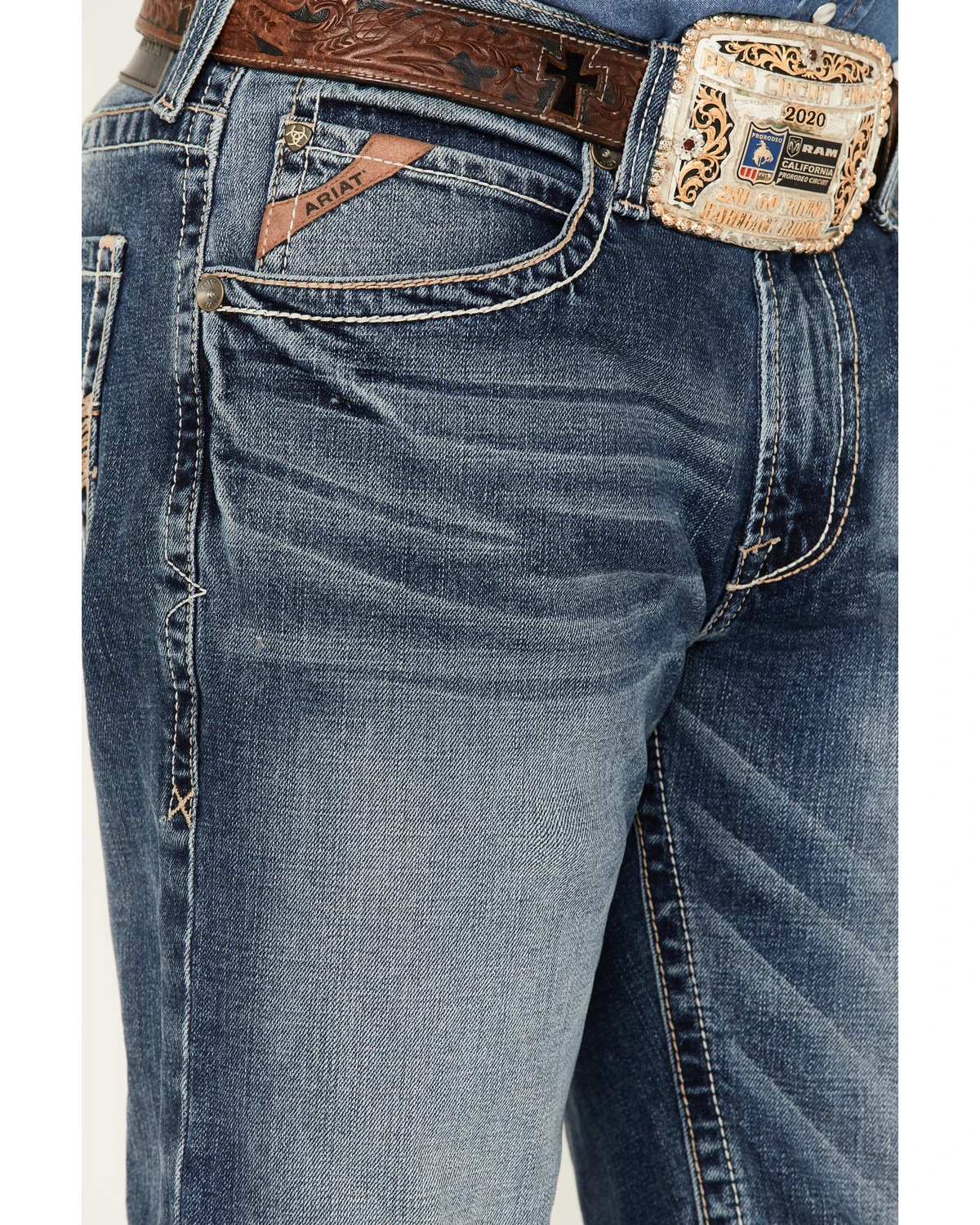 Ariat Men's M2 Dakota Wilson Medium Wash Stretch Relaxed Stackable Bootcut Jeans 4 Ariat Men's M2 Dakota Wilson Medium Wash Stretch Relaxed Stackable Bootcut Jeans - Image 2