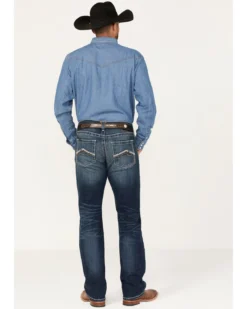 Ariat Men's M5 Ford Remming Dark Wash Stretch Straight Leg Jeans -Sheplers Sales 2000371955 400 P4