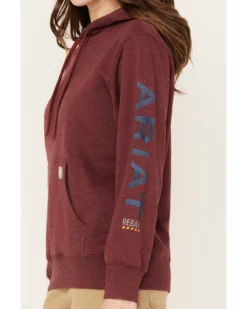 Ariat Women's Rebar Logo Sleeve Graphic Work Hooded Sweatshirt -Sheplers Sales 2000372132 603 P3