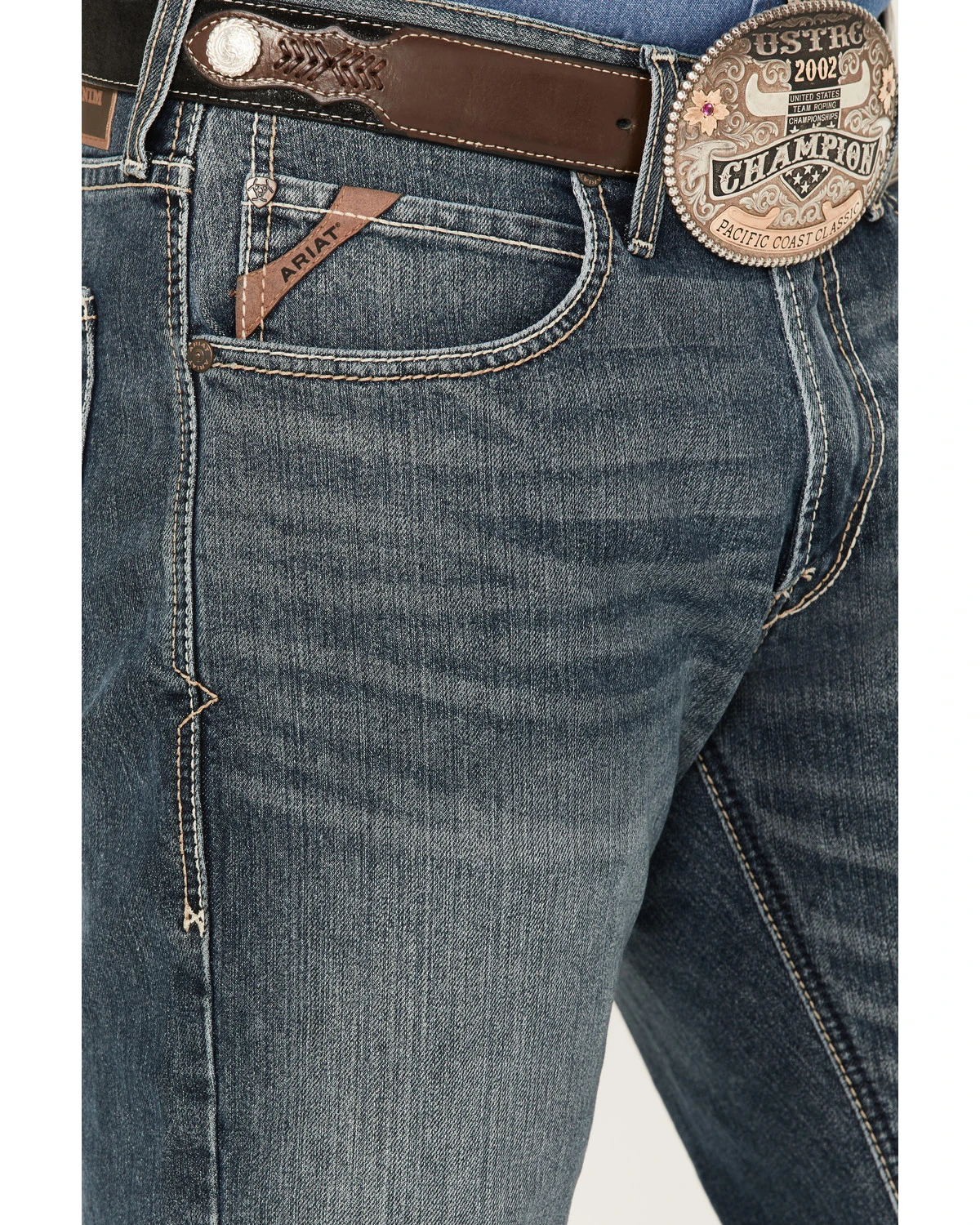 Ariat Men's M5 Louisville Seneca Medium Wash Stretch Straight Leg Jeans 4 Ariat Men's M5 Louisville Seneca Medium Wash Stretch Straight Leg Jeans - Image 2
