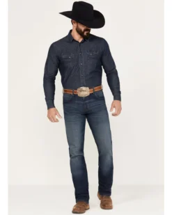 Wrangler Retro Men's 88MWZ Stone Dark Wash Slim Straight Stretch Denim Jeans