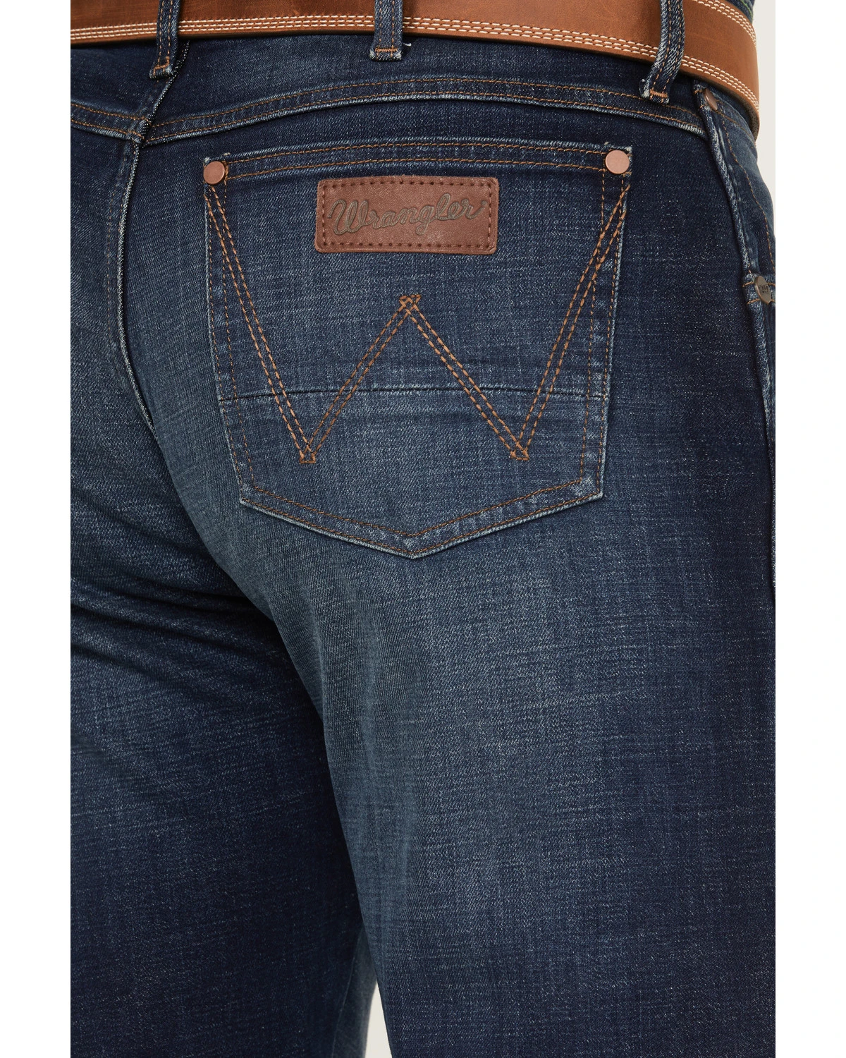 Wrangler Retro Men's 88MWZ Stone Dark Wash Slim Straight Stretch Denim Jeans 6 Wrangler Retro Men's 88MWZ Stone Dark Wash Slim Straight Stretch Denim Jeans - Image 4