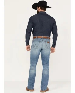 Wrangler Retro Men's 77MWP Medium Wash Slim Boot Stretch Denim Jeans -Sheplers Sales 2000374572 413 P3