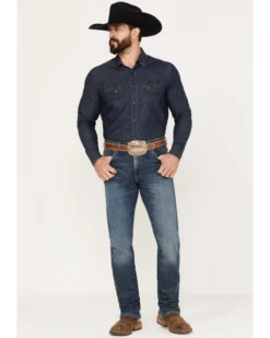 Wrangler Retro Men's 88MWP Enerjean Dark Wash Slim Straight Stretch Denim Jeans