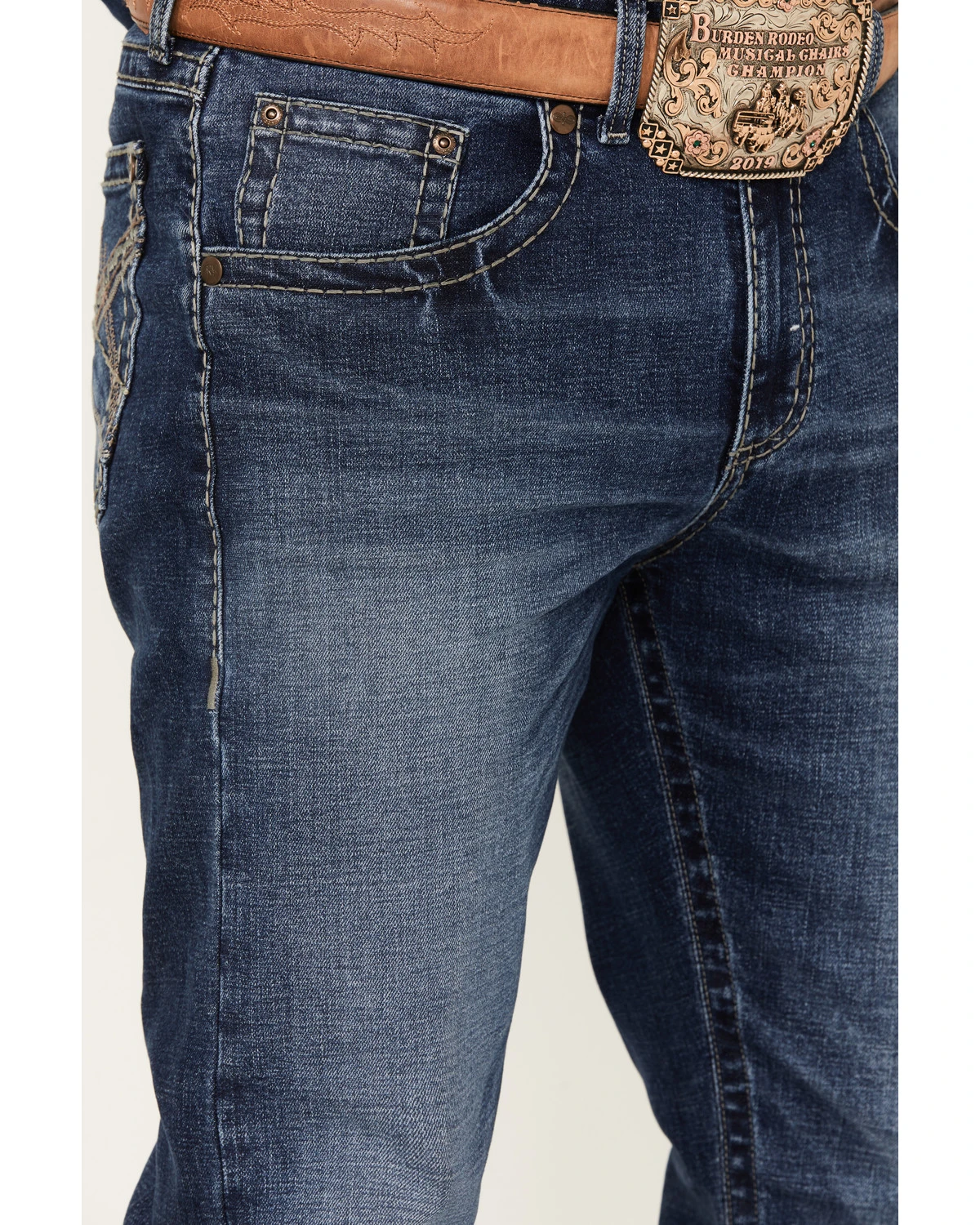 Rock 47 By Wrangler Slim Fit Bootcut Stretch Denim Jeans 4 Rock 47 By Wrangler Slim Fit Bootcut Stretch Denim Jeans - Image 2