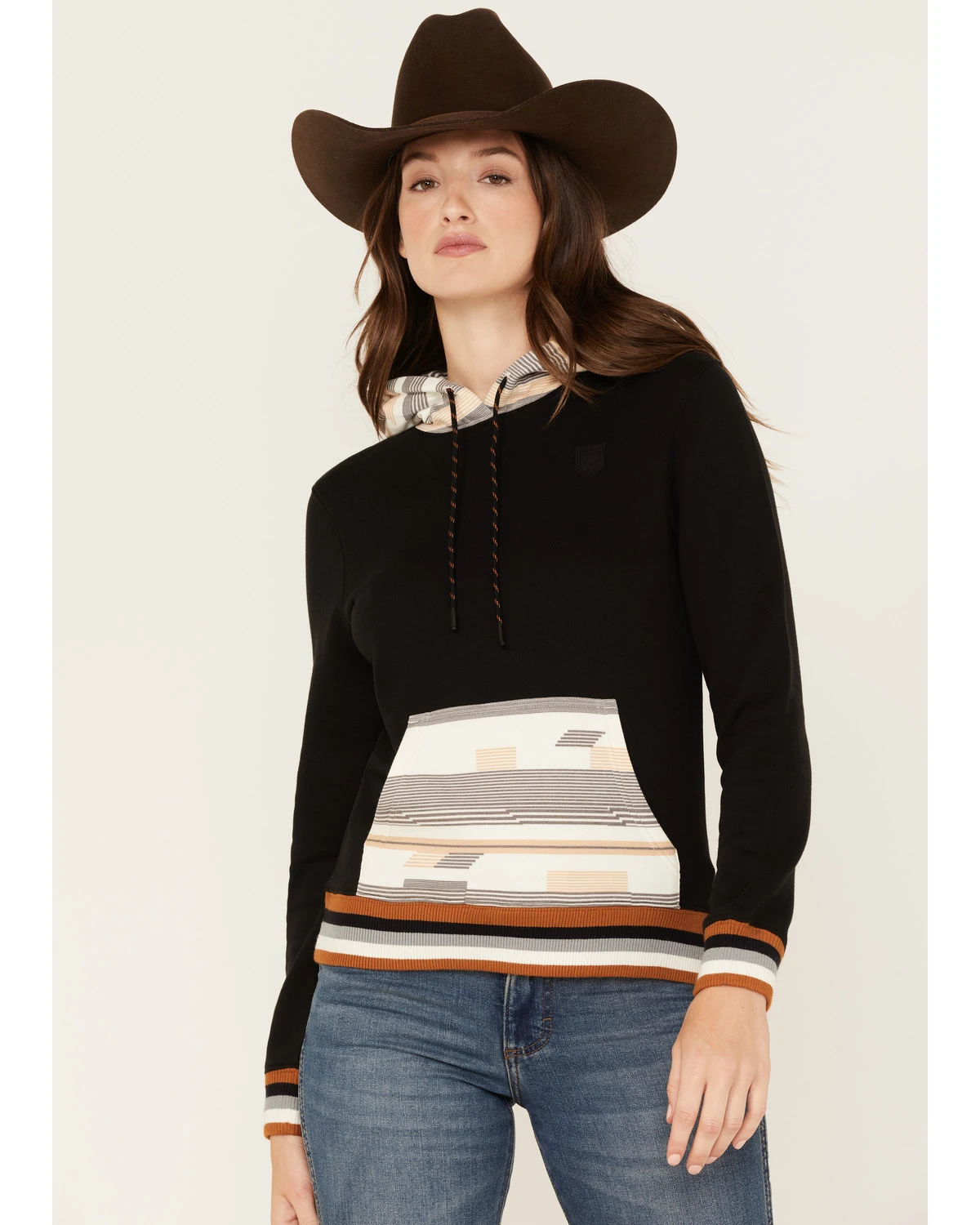 RANK 45 Women's Logo Southwestern Contrast Hoodie 2 RANK 45 Women's Logo Southwestern Contrast Hoodie