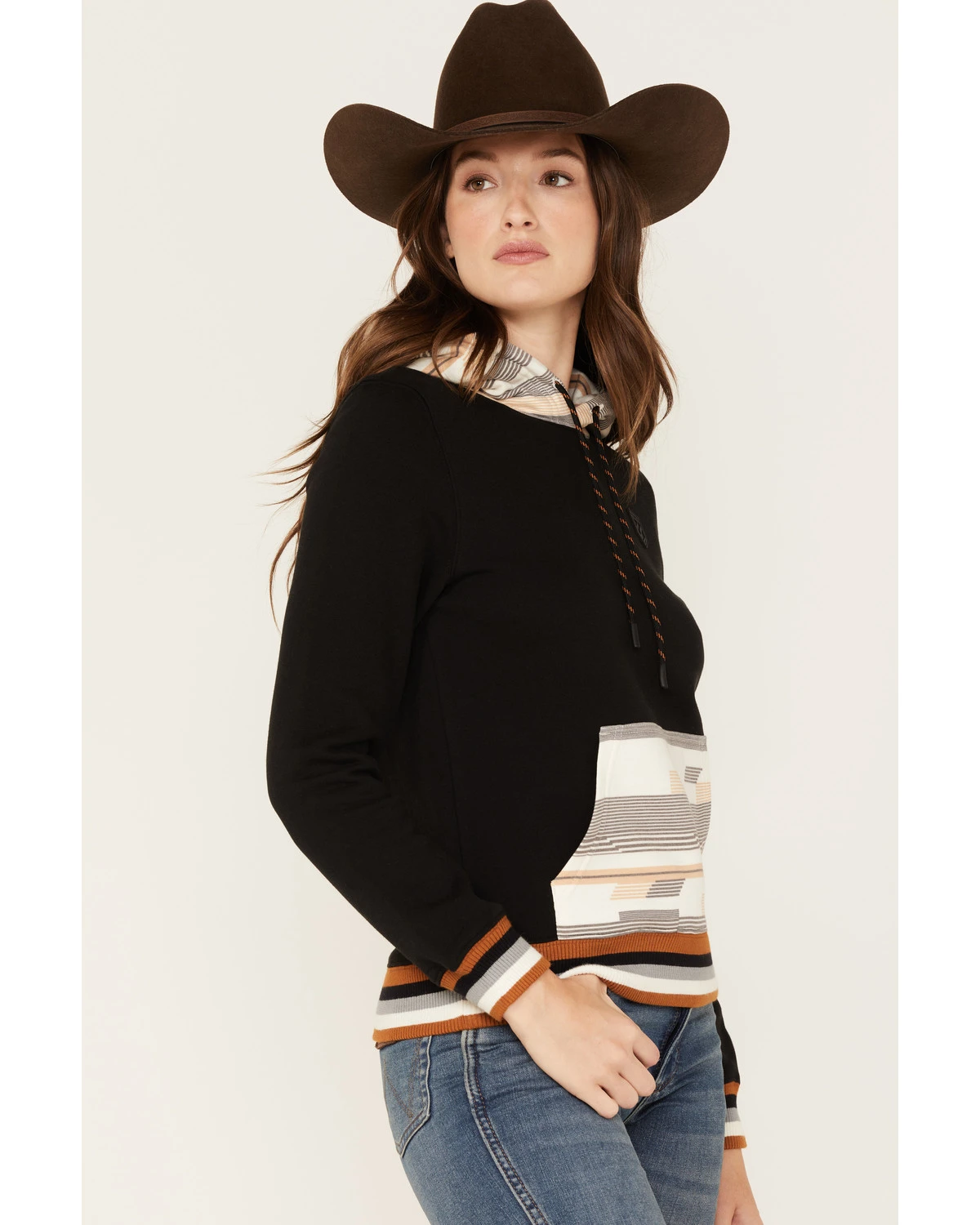 RANK 45 Women's Logo Southwestern Contrast Hoodie 3 RANK 45 Women's Logo Southwestern Contrast Hoodie - Image 2