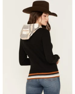 RANK 45 Women's Logo Southwestern Contrast Hoodie 8 RANK 45 Women's Logo Southwestern Contrast Hoodie -Sheplers Sales 2000374960 001 P4