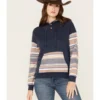 RANK 45 Women's Stripe Contrast Hooded Pullover -Sheplers Sales 2000374967 410 P1