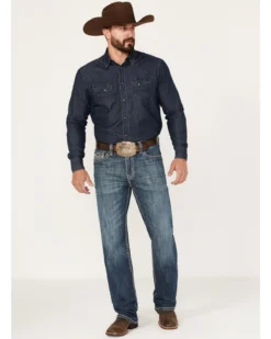 Rock & Roll Denim Men's Medium Wash Vintage Reflex Straight Jeans -Sheplers Sales 2000375480 414 P3