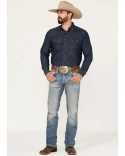 Rock & Roll Denim Men's Slim Fit Straight Rope Stitch Pocket Bootcut Jeans -Sheplers Sales 2000375484 412 P3