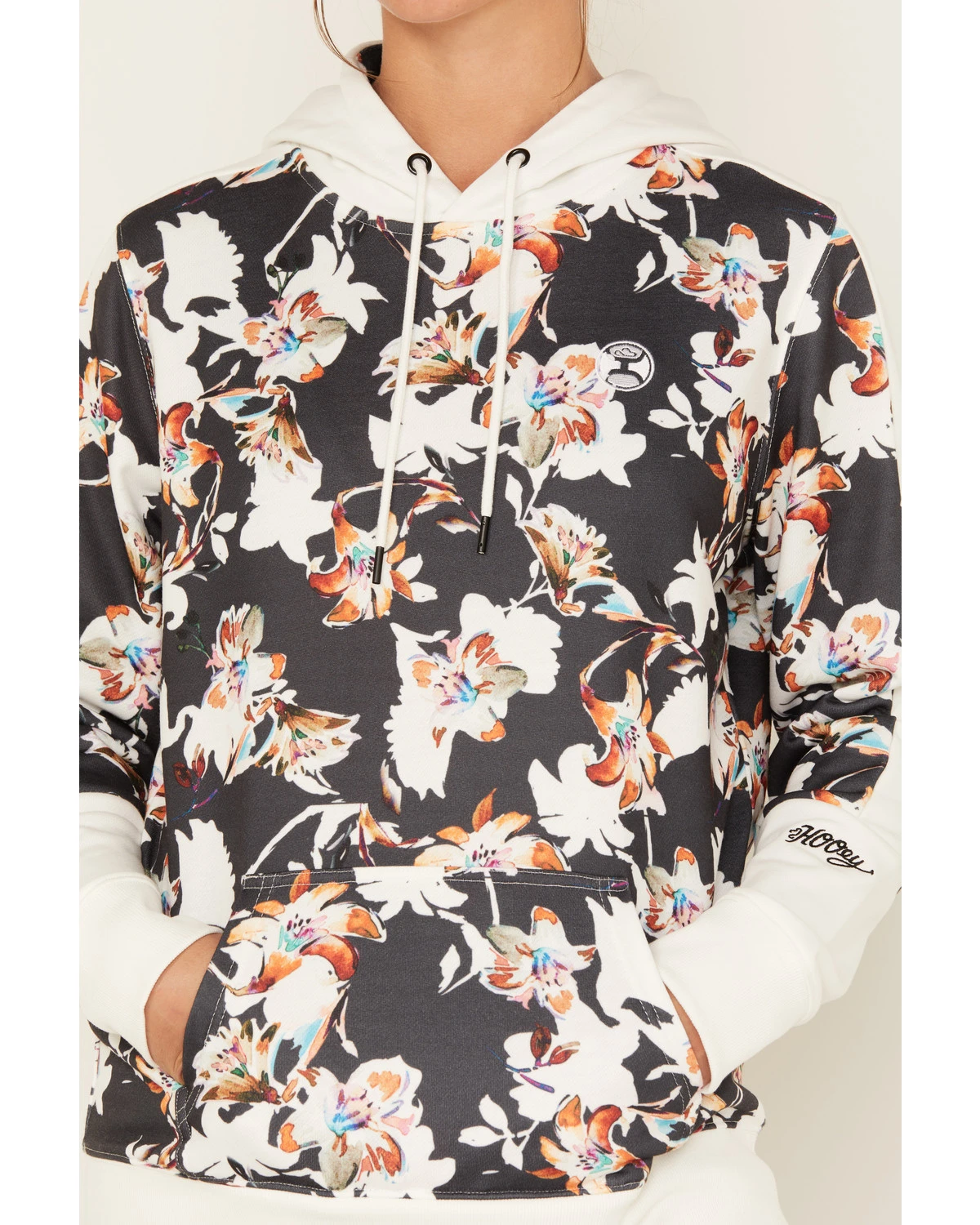 Hooey Women's Contrast Floral Print Hoodie 5 Hooey Women's Contrast Floral Print Hoodie - Image 3