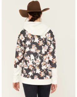 Hooey Women's Contrast Floral Print Hoodie 9 Hooey Women's Contrast Floral Print Hoodie -Sheplers Sales 2000378785 001 P4