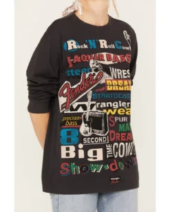 Wrangler X Fender Women's Collage Graphic Sweatshirt -Sheplers Sales 2000379695 001 P3