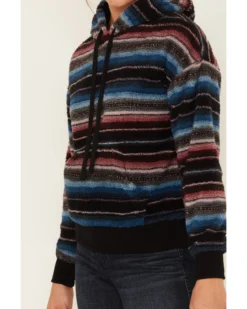 RANK 45 Women's Serape Stripe Plush Fleece Hoodie -Sheplers Sales 2000380744 001 P3