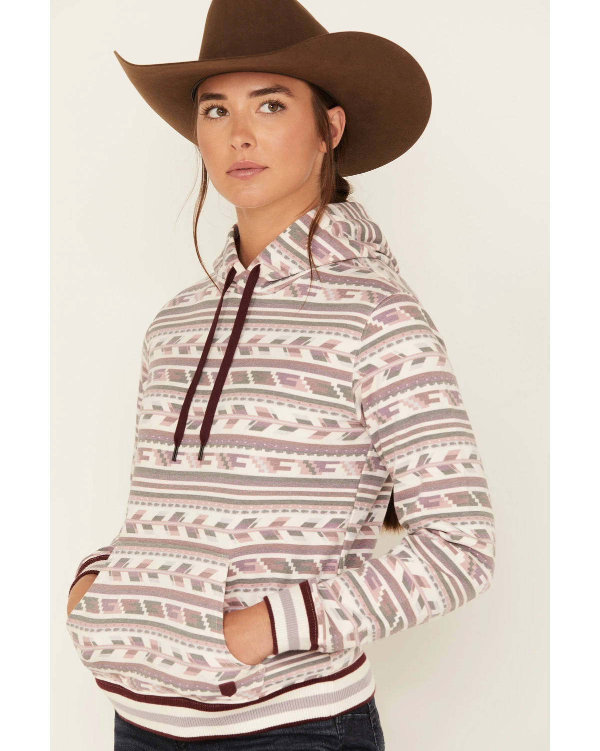 RANK 45 Women's Southwestern Stripe Print Hoodie 4 RANK 45 Women's Southwestern Stripe Print Hoodie - Image 2