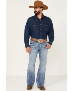 Front Page 47 Cody James Men's Dodge City Light Wash Relaxed Boot Stretch Denim Jeans