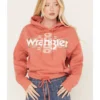 Wrangler Retro Women's Southwestern Print Logo Cropped Long Sleeve Hoodie