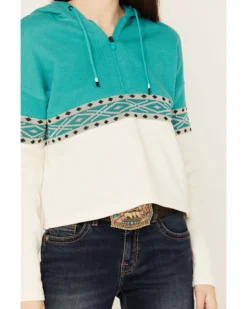 RANK 45 Women's Half Zip Hooded Pullover 8 RANK 45 Women's Half Zip Hooded Pullover -Sheplers Sales 2000382876 442 P3