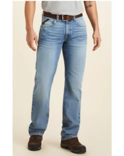 Ariat Men's Rebar M5 DuraStretch Edge Medium Wash Straight Stretch Denim Jeans