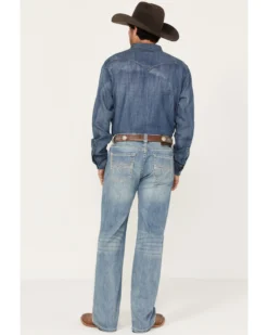 Rock & Roll Denim Men's Double Barrel Medium Vintage Wash Straight Reflex Denim Jeans