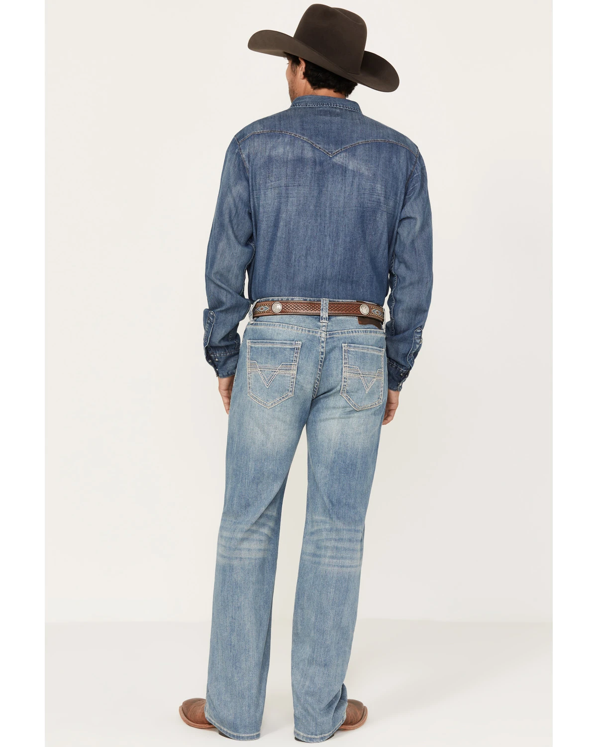 Rock & Roll Denim Men's Double Barrel Medium Vintage Wash Straight Reflex Denim Jeans 3 Rock & Roll Denim Men's Double Barrel Medium Vintage Wash Straight Reflex Denim Jeans