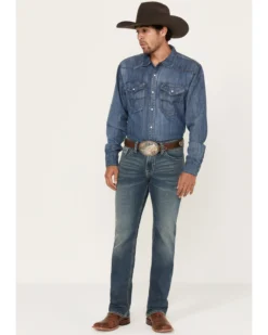 Rock & Roll Denim Men's Revolver Medium Vintage Wash Slim Straight Reflex Denim Jeans -Sheplers Sales 2000386198 414 P3