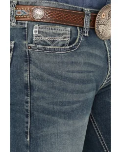 Rock & Roll Denim Men's Revolver Medium Vintage Wash Slim Straight Reflex Denim Jeans -Sheplers Sales 2000386198 414 P4