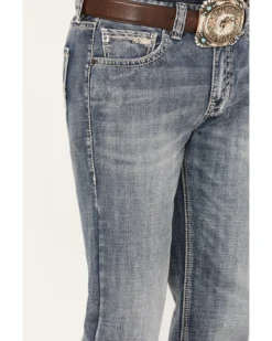 Rock & Roll Denim Men's Double Barrel Medium Vintage Wash Straight Leg Denim Jeans -Sheplers Sales 2000386201 414 P4