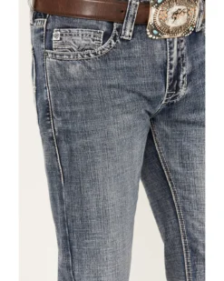 Rock & Roll Denim Men's Pistol Medium Vintage Wash Straight Leg Denim Jeans -Sheplers Sales 2000386204 414 P4