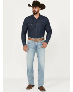 Cinch Men's White Label Light Wash Relaxed Straight Stretch Performance Denim Jeans