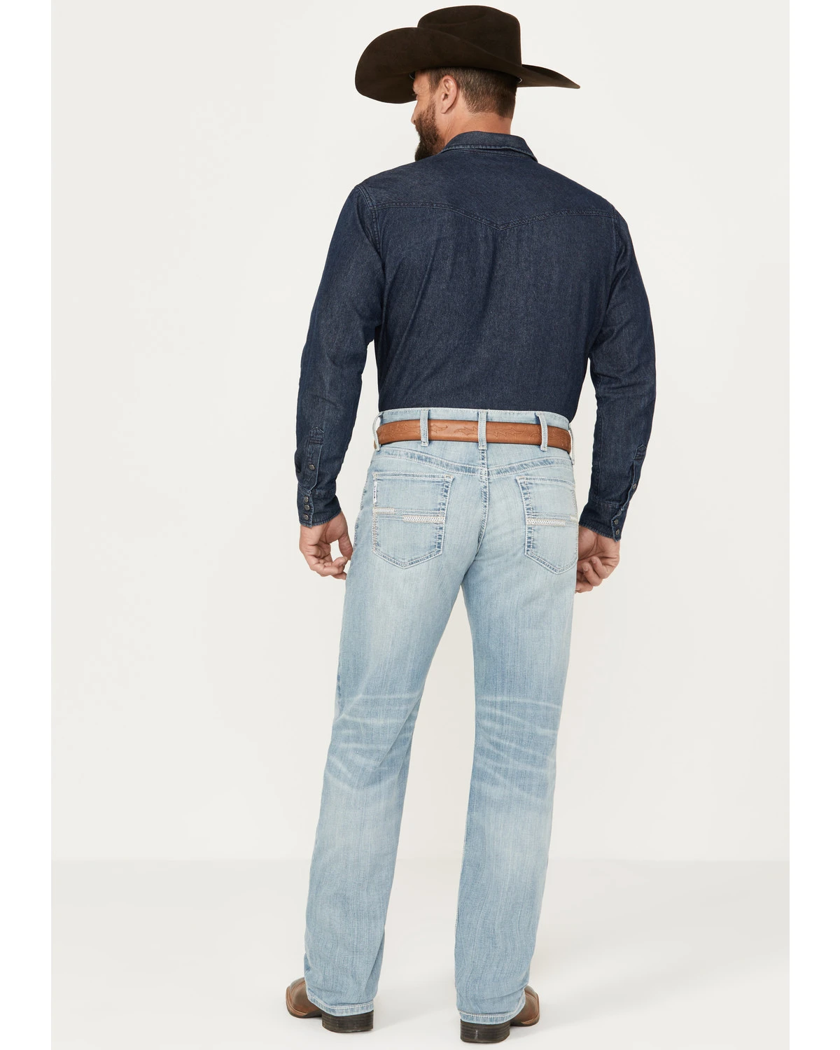 Cinch Men's White Label Light Wash Relaxed Straight Stretch Performance Denim Jeans 5 Cinch Men's White Label Light Wash Relaxed Straight Stretch Performance Denim Jeans - Image 3