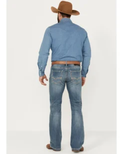 Rock & Roll Denim Men's Pistol Medium Vintage Wash Bootcut Stretch Denim Jeans