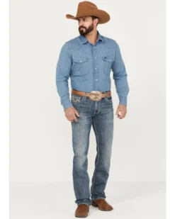 Rock & Roll Denim Men's Revolver Light Vintage Wash Slim Straight Stretch Reflex Denim Jeans 8 Rock & Roll Denim Men's Revolver Light Vintage Wash Slim Straight Stretch Reflex Denim Jeans -Sheplers Sales 2000387627 412 P3