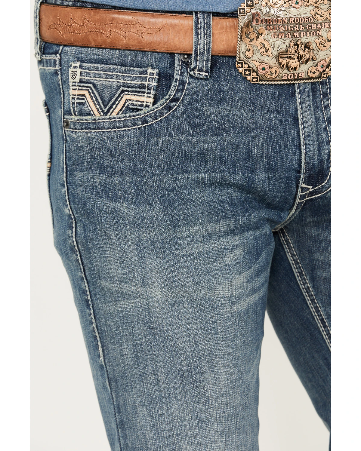 Rock & Roll Denim Men's Revolver Light Vintage Wash Slim Straight Stretch Reflex Denim Jeans 6 Rock & Roll Denim Men's Revolver Light Vintage Wash Slim Straight Stretch Reflex Denim Jeans - Image 4