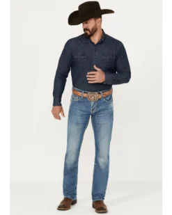 Rock & Roll Denim Men's Rifle Medium Vintage Wash Skinny Stretch ReFlex Denim Jeans -Sheplers Sales 2000387630 414 P3