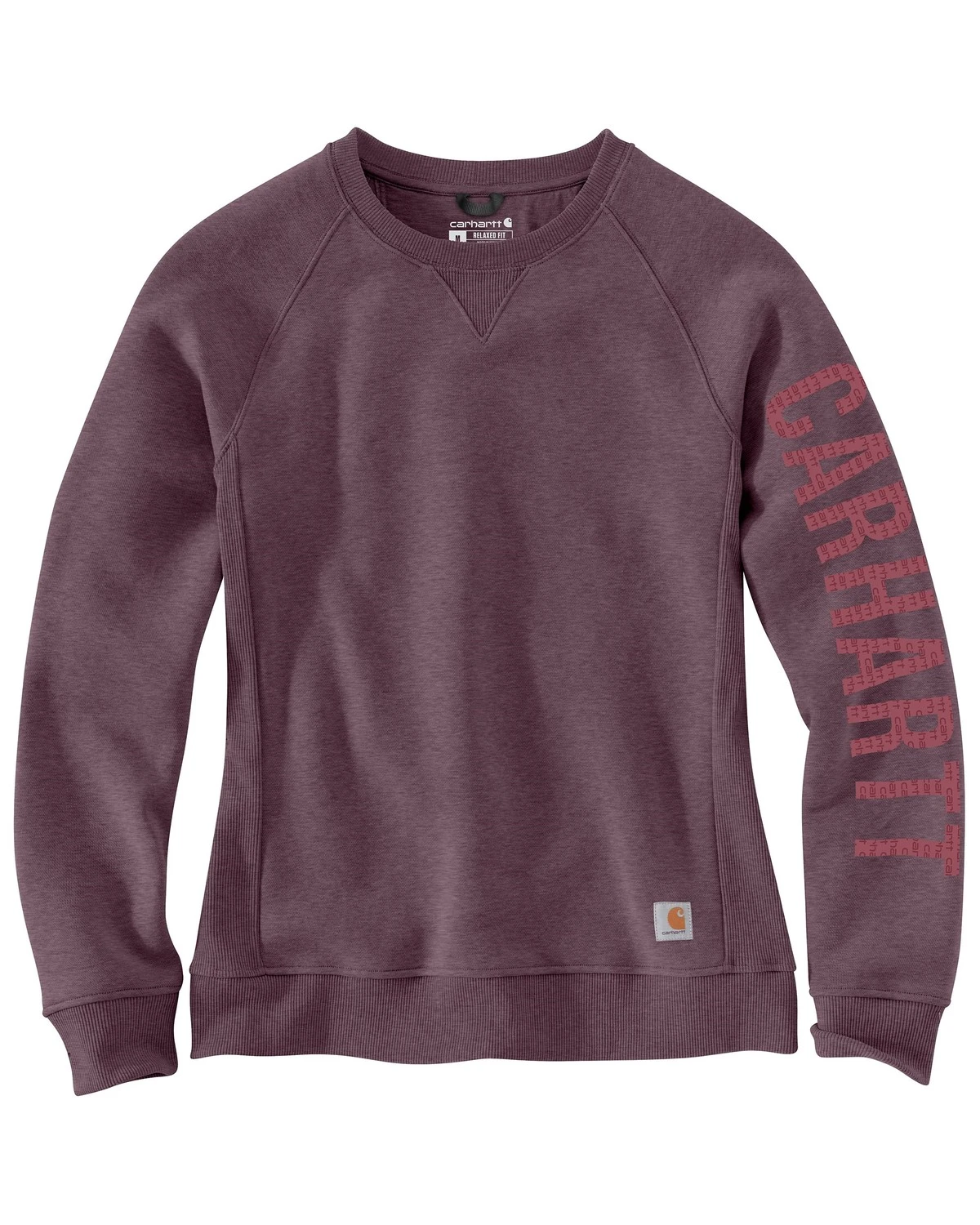 Carhartt Women's Relaxed Fit Midweight Crewneck Block Logo Sleeve Graphic Sweatshirt - Plus 4 Carhartt Women's Relaxed Fit Midweight Crewneck Block Logo Sleeve Graphic Sweatshirt - Plus - Image 2